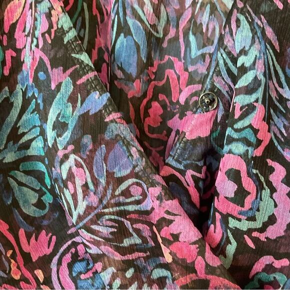 Misa Colette Ruched Floral Midi Dress Size Medium - Picture 11 of 14